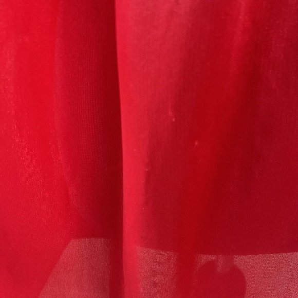 Vintage Cinema Etoile Red Sheer Lace Nylon Babydoll Mini Nightgown Size Medium - Picture 11 of 12